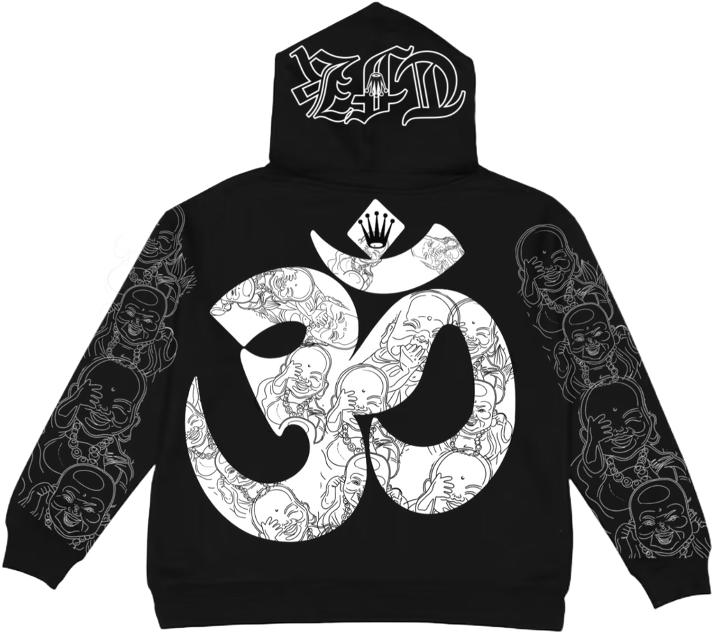 BLACK BUDDHA FLOCKER HOODIE