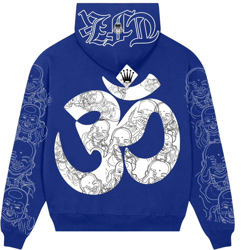 BLUE BUDDHA FLOCKER HOODIE