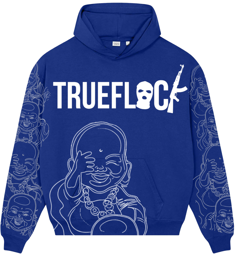 BLUE BUDDHA FLOCKER HOODIE