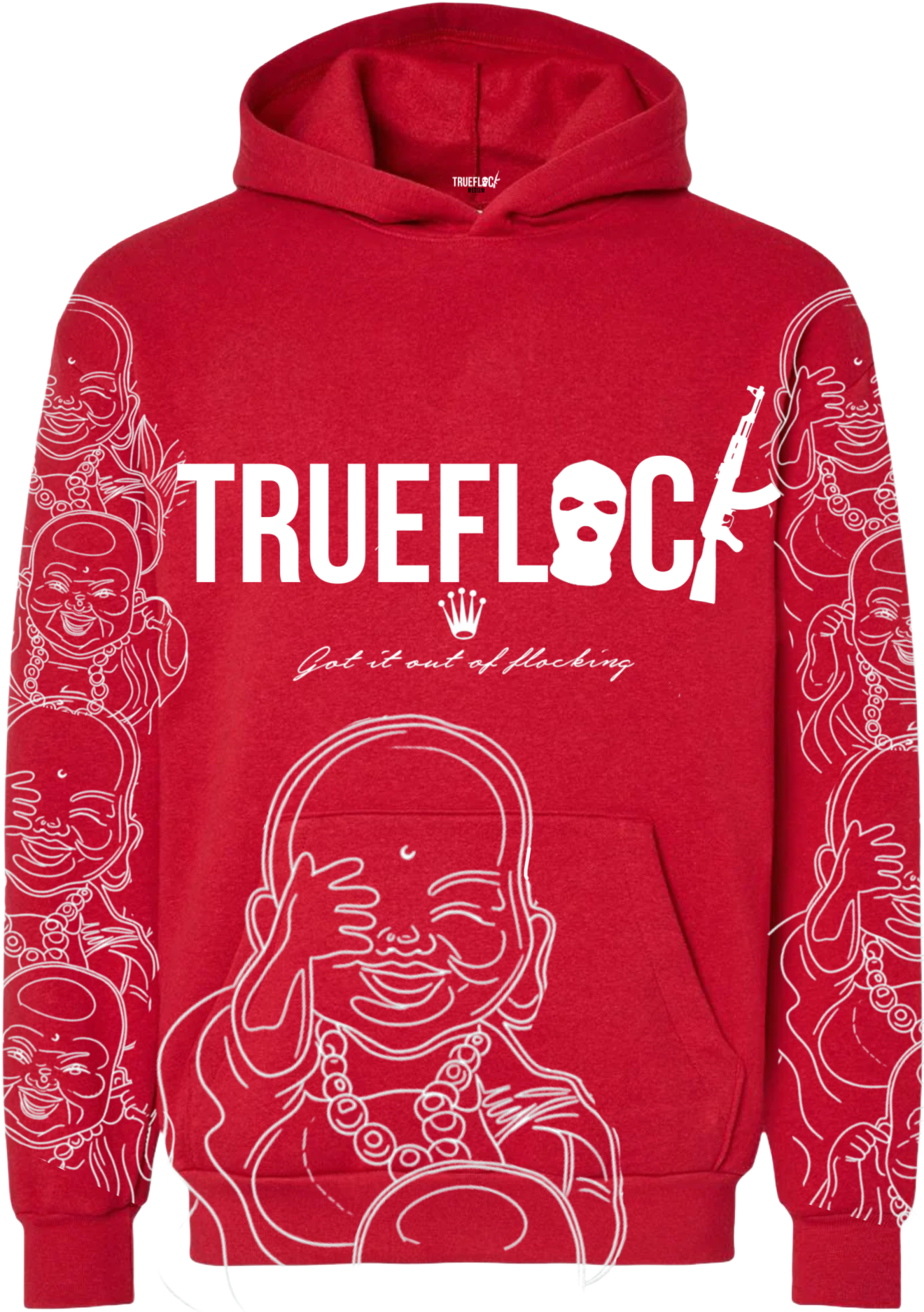 RED BUDDHA FLOCKER HOODIE