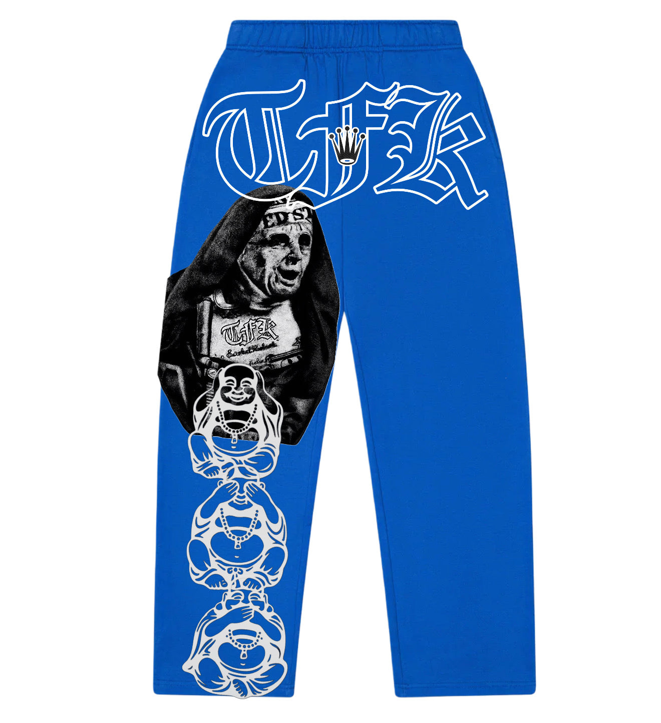 Blue-Flocker sweats